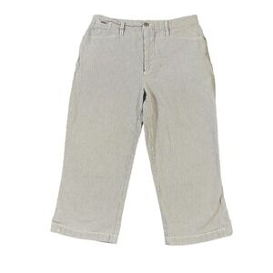 FDJ French Dress Jeans Capri‎ Pants Women's Size 10 Stripe High Rise